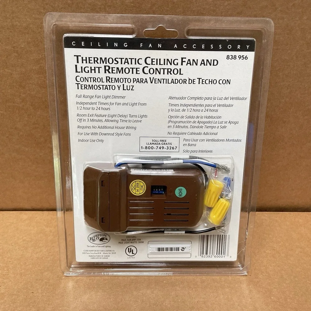 HAMPTON BAY 838-956 Thermostatic Ceiling Fan and Light Remote Control New in Box